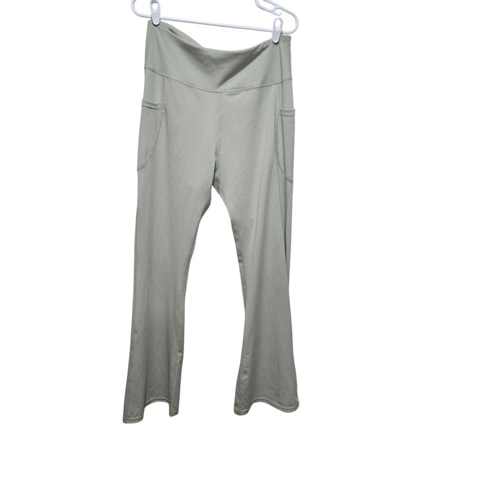 In Good State Flare Yoga Pants XL Sage Green High Rise Pocket Lounge